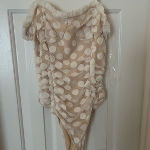 Poka Dot Body Suit with button closure